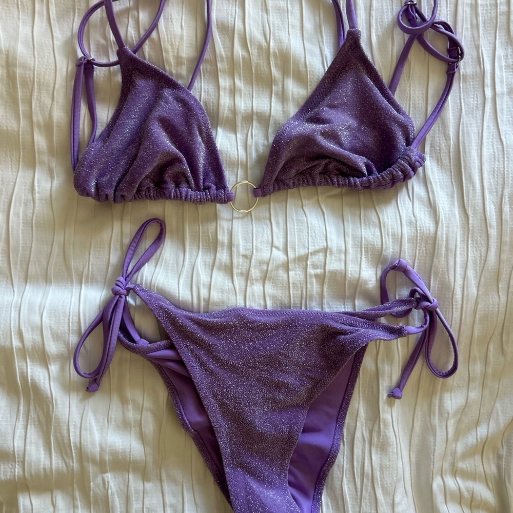 Cotton On Sparkling Purple Bikini Set